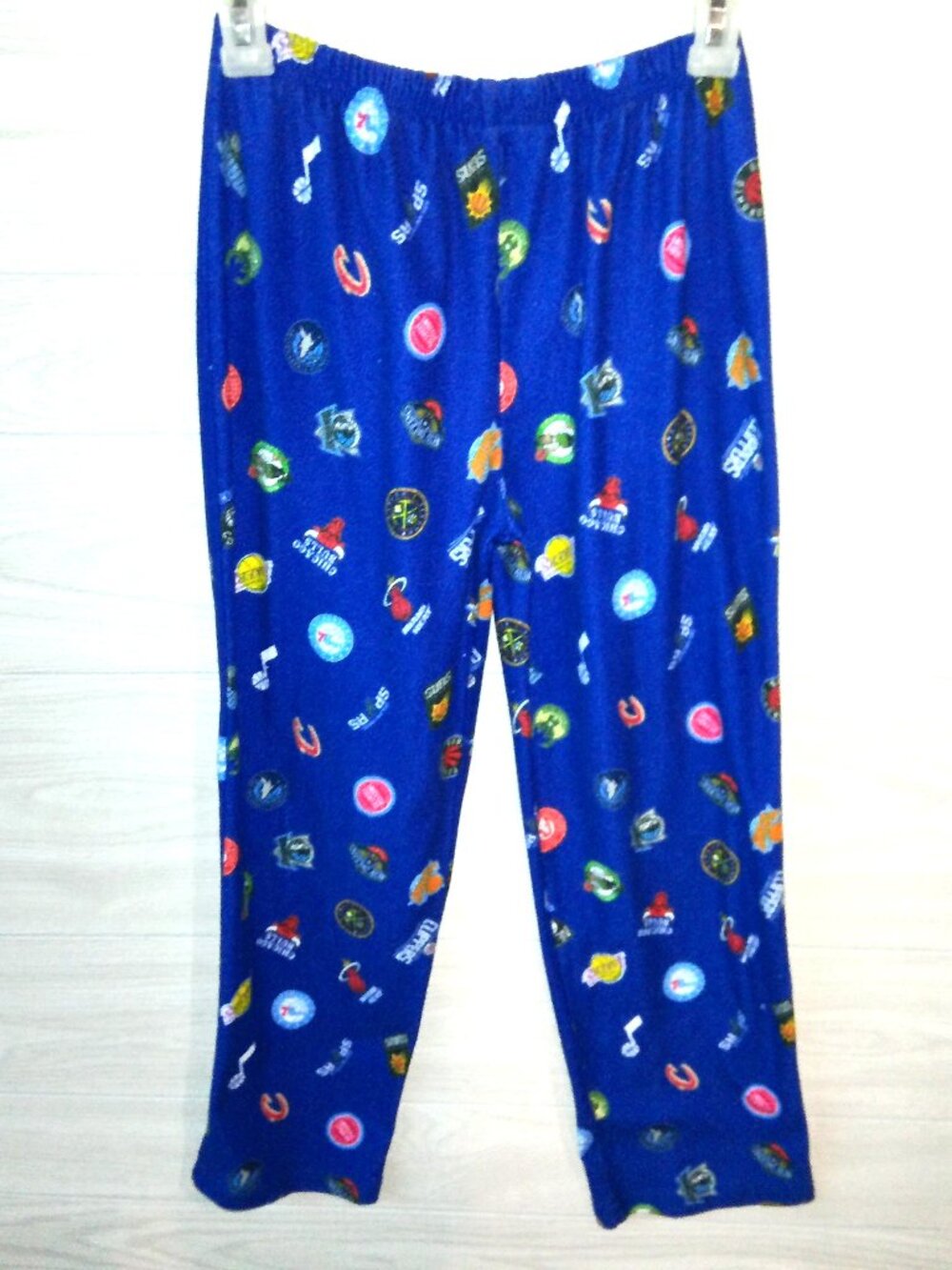 NBA Pajama Pants Boy's Sz L (14-16) Blue Elastic Waist PJ's Sleepwear Ultra Game